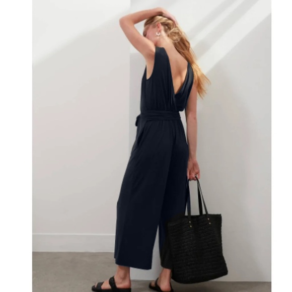 NWT Banana Republic Sandwash Wrap Jumpsuit, Navy, XXS - Picture 2 of 4